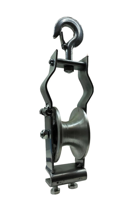 Beefy Heavy Duty Cable Pulley For Power, Ethernet, And Fiber Optic Installations With All Metal Construction, Carbon Steel Frame