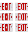 Red LED Exit Sign With Battery Backup Hardwired Emergency Exit Light UL Listed For AC 120/277V 6 Pack Commercial Emergency Lighting