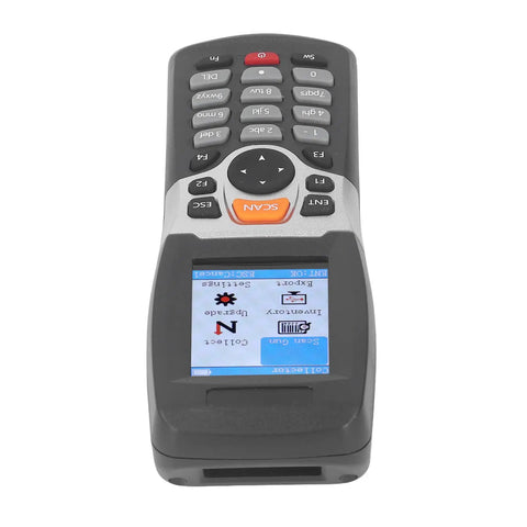 Beast Mode Portable Barcode Scanner With 2.2 Inch Color Screen Handheld Inventory Reader, front view with buttons and display visible.