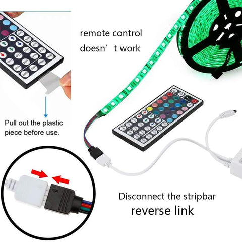 Go-To LED Light Remote Controller With IR Receiver And 12V 2A Power Supply Adapter For 5050 2835 3528 RGB LED Strip Lights, 4 Pin Connector Set, Male To Female Reconfigurable Plug For Easy No Fuss RGB Strip Setup