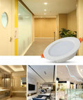 Narrow Frame LED Recessed Downlight installed in a hotel corridor, enhancing soft illumination with a sleek design.