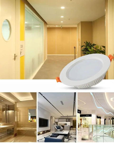 Narrow Frame LED Recessed Downlight installed in a hotel corridor, enhancing soft illumination with a sleek design.