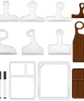 8 Piece Acrylic Router Template Set For Woodworking With 6 Charcuterie Board Templates 2 Tray Templates Thick Handle Cutting Board Templates And 3 Marking Pens Angled Curvy Tracing Stencils For Kitchen Projects