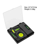 Torpedos, Pocket Levels set in compact storage box, includes bubble levels, size 12x14x2.5cm, lightweight at 0.18kg.
