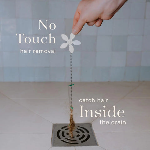 Shower Drain Hair Catcher Disposable Hair Trap Easy To Install Drain Cover No Mess Maintenance Helps Prevent Clogs For Long Hair White Flower 4 Pack As Seen On Shark Tank