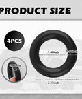 Universal Exhaust Hangers Rubber Muffler Mounts 4 Pack dimensions displayed on a diagram with size details in inches.