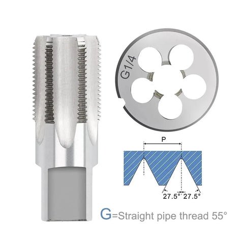 Heavy Duty Alloy Steel Pipe Tap Die Set For Cutting G Thread With Precision Right Hand Design For Professional Plumbing And DIY Machining Projects, G1/4