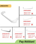 Comparison of Refrigerator Door Bar Rack for Frigidaire and Kenmore, highlighting middle rack 240534701 size 23-3/4" width.
