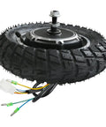 Level Up Your Roll With This 48V 350W Brushless Hub Motor Wheel For Electric Scooter Or Mini Bike Featuring 10X2.5 Inch Tires, showing the motor wheel with tire and wiring.