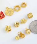 Top Tier Gold Rosette Pendant Beads For Dope Diy Jewelry Making Solid Metal Spacers 11Mm Bulk Craft Kit With Baking Lacquer Finish For Fresh Projects Today, assorted gold spacer beads and charms.