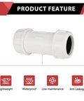Pack Of 20 Half Inch Pvc Compression Couplings Schedule 40 Tough Rubber Gasket No Fuss Install For Yard Sprinklers Irrigation And Pool Plumbing Cold Water Only, close-up view of PVC coupling.