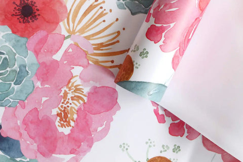 Peel And Stick White Floral Wallpaper With Pink Peonies And Eucalyptus For Nursery Or Bedroom Boho Vibe Removable Vinyl Contact Paper 17.3In X 118In