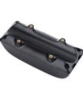 Tough As Nails E Bike Battery Controller Box With Reinforced Plastic And Metal Cover For Electric Mountain Bikes Secure Storage Unit No Sweat Hookup Setup, black enclosure with gold screws.