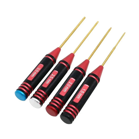 Titanium Plating Upgrade Kit For RC Models 4 Piece Alloy Tool Set with Hex Nut Wrench and Socket for RC Cars and Aircraft.