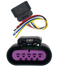 Five Way MAF Sensor Connector Pigtail For Chevy Silverado Sierra Hybrid Tahoe Suburban Yukon Express Savana HHR Cobalt Colorado Canyon 2004 2012 6.0L V8 LQ4 LFA Compatible OE Style Replacement, showing front and wire ends.