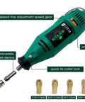Rotary Tool Kit With Five Speed Settings 10000 To 37000 RPM Flexible Shaft And Multifunction Chuck 218 Accessories Perfect For DIYers