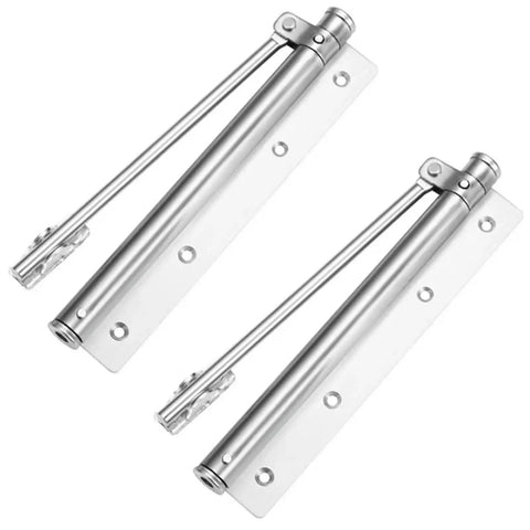 Two Pack Adjustable Aluminum Door Closer Set with Heavy Duty Build and Soft Close Spring, Durable Aluminum Alloy Hardware for Home or Office