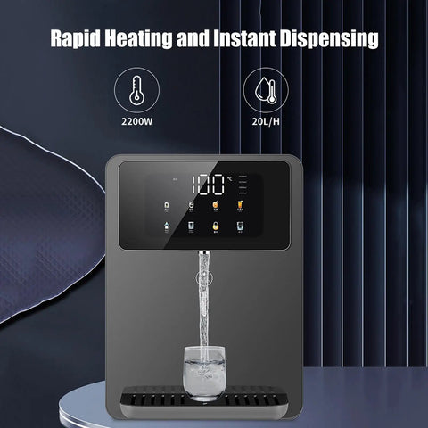 Wall Mounted Hot Water Dispenser With Child Lock And Five Precise Temperature Controls, 30 L Per Hour Capacity, Gray Finish
