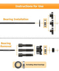 Pro Grade Heavy Duty Wheel Bearing Puller Kit installation and removal instructions for Harley Twin Cam Sportster bikes 2000-2024