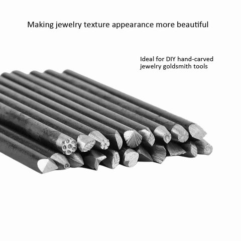 Pro Grade Jewelry Anvil and Chisel Kit With 12 16 20 Piece Metal Punch Stamp Set Stainless Steel Goldsmith Tools