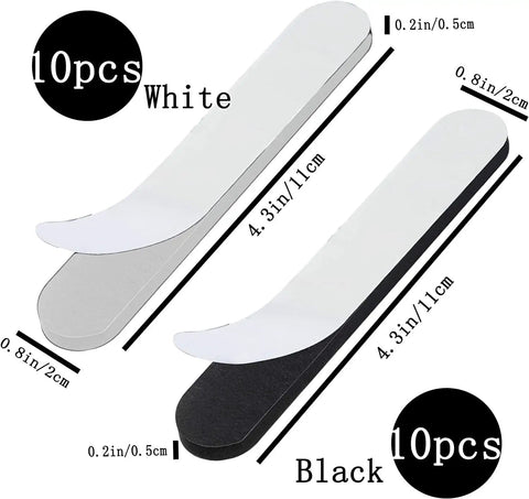 Hat Size Reducer Tape 20 Pack Self Adhesive Foam Strips For Hats And Caps Adjustable Fit By About 0.4 Inches In Black And White Colors