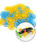 DIY Wheel And Shaft Kit For Models 60 Plastic Wheels And 30 Round Shafts 2mm Shaft Diameter 100mm Shaft Length 37mm Wheel Diameter