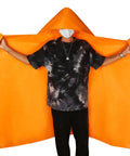 Person wearing Fireproof Hooded Cloak For Home Fire Safety Go To Gear 63 X 56 Inch Fire Resistant Cape with arms extended