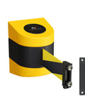 WMB-230 Magnetic Wall Mount Retractable Belt Barrier for Tight Spaces, 30 Foot Belt, Black and Yellow Safety Belt in Yellow ABS Case