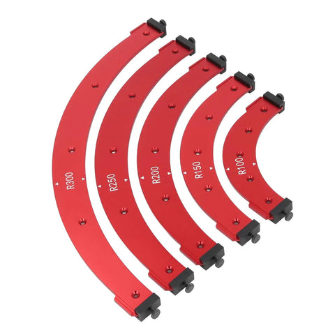 Badass Radius Jig Template Set Straight Up Routing Cabinet Corners With Rock Solid Aluminum Build delivers precise curves in five sizes.