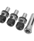 Heavy Duty Collet Chuck Set With 3/4 In Spring Collet And Sturdy Alloy Steel Build, 3 pieces for precision milling.