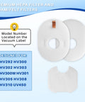 4 Pack Filter Replacement For Rocket Vacuum HV300 HV301 HV300W HV302 HV305 HV310 UV450 Foam And Felt Filter Kit