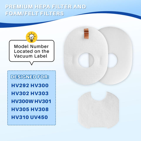 4 Pack Filter Replacement For Rocket Vacuum HV300 HV301 HV300W HV302 HV305 HV310 UV450 Foam And Felt Filter Kit
