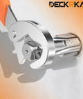 Precision Half Inch NPT Pipe Tap With 14 Threads Per Inch For Plumbers Mechanics And DIY Enthusiasts High Carbon Steel Cutting Tool With Heat Treated Strength Long Lifespan And Protective Case DeckRKAT installed in a wall.