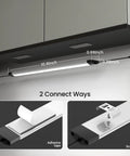 Smart Under Cabinet Lighting Kit With Dimmable LED Strip Lights 24V Plug In Linkable Bar Lights mounted under kitchen cabinet
