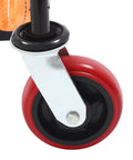 Heavy Duty Furniture Dollies With Tough Steel Core Rollers 1300 Lbs Capacity Machinery Movers wheel close-up with red rubber and steel.