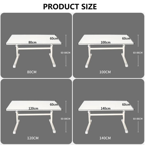 Rock Solid Manual Standing Desk With Easy Crank Adjustment Ergonomic Sit To Stand Workstation Table size options 80cm, 100cm, 120cm, 140cm.