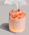2-In-1 Himalayan Salt Lamp And Ultrasonic Essential Oil Diffuser for Chill Vibes, featuring pink salt crystals and LED lighting.