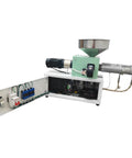 Heavy Duty Single Screw Filament Extruder For 3D Printer Roll Out Dope PEEK ABS PLA Plastic Wire With Turbo Heat Press System shown from side view