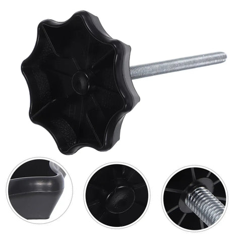 Spare Tire Bolt Replacement For Cars Universal Fitment Clamp Hold Down Hardware Easy Install Durable Metal And Plastic Mounting Bolt For Spare Wheel Must Have For Long Lasting Reliability, showing black knob with metal screw