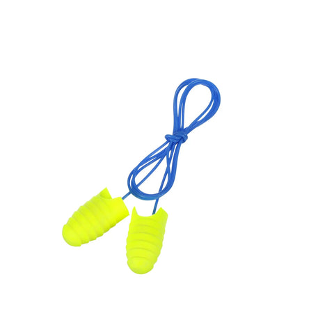 Disposable Foam Ear Plugs With Gripper Rings, Corded, NRR 31 dB, Large Size For Bigger Ear Canals, Ideal for Worksite Tasks