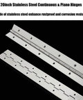 20 Inch Stainless Steel Piano Hinges Two Pack Continuous Heavy Duty Hinges With 0.04 Inch Leaf Thickness Polished for Cabinets