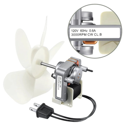 Universal Bathroom Vent Fan Motor Replacement Kit For Nutone And Broan 50 CFM 120V 3000 RPM CW Includes Motor With Plug Fan Blade Shaft And Wire Harness Durable No Brainer Install