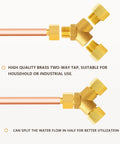 5 Pack Brass Pipe Fitting Tee Y Adapter Three Eighths Inch NPT Female To Three Eighths Inch NPT Female To Three Eighths Inch NPT Male Forged Brass Corrosion Resistant Plumbing Connector For Branch Lines DIY Friendly