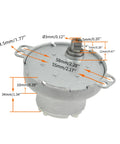 Dimensions of Dope High Torque JS-50 DC Gear Motor With Speed Reduction, 6V Operation, 8 RPM Output, iron shell, visible.