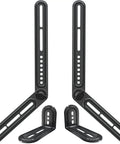 Reliable Soundbar Wall Mount Bracket supports up to fifteen pounds, black metal clips for TV arms and easy installation.