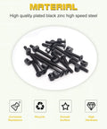 Heavy Hitter Crib Screws Hardware Replacement Kit Provides Twenty Eight Pieces Of Premium Zinc Plated Hex Drive Socket Cap Screws And Barrel Nuts For No Sweat Assembly - black zinc plated screws on a plate.