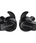 Electronic Ear Plugs With 26dB Noise Reduction And Sound Amplification For Shooting Range Hunting And Tactical Ops With Adaptive Outdoor Indoor And Silent Modes Plus Bluetooth Audio, black color, front view