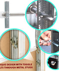 Heavy Duty TV Mounting Kit For Frame TV No Gap Wall Mount Fits Steel Stud Or Drywall Holds Up To 90lbs Includes Six Elephant Anchors Three Sixteenth Inch Titanium Drill Bit And Complete Mounting Hardware shown with toggle bolts and drill bit