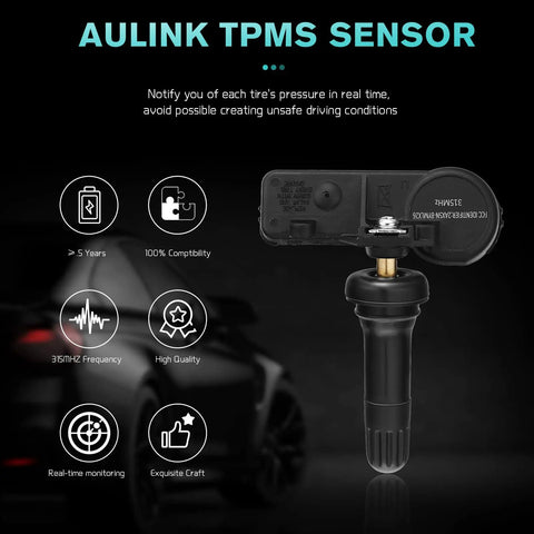 Pre Programmed TPMS Sensor For Chevy Aveo And Camaro No Programming Required Durable OE Quality Tire Pressure Monitoring System Plug And Play Install Long Lasting Sensors For Reliable Tire Readouts. Black plastic 315MHz TPMS sensor for GM vehicles
