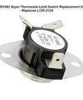 Go To Dryer Temperature Limit Switch 501993 Replacement For LG Clothes Dryer Easy Install High Temp Cutoff Protector Calibrated For Safe Heat Control Thermal Shutdown For Home Laundry Appliances black round thermal cutoff switch with metal terminals